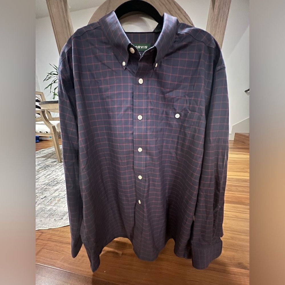 Orvis wrinkle free mens button down great condition size XL